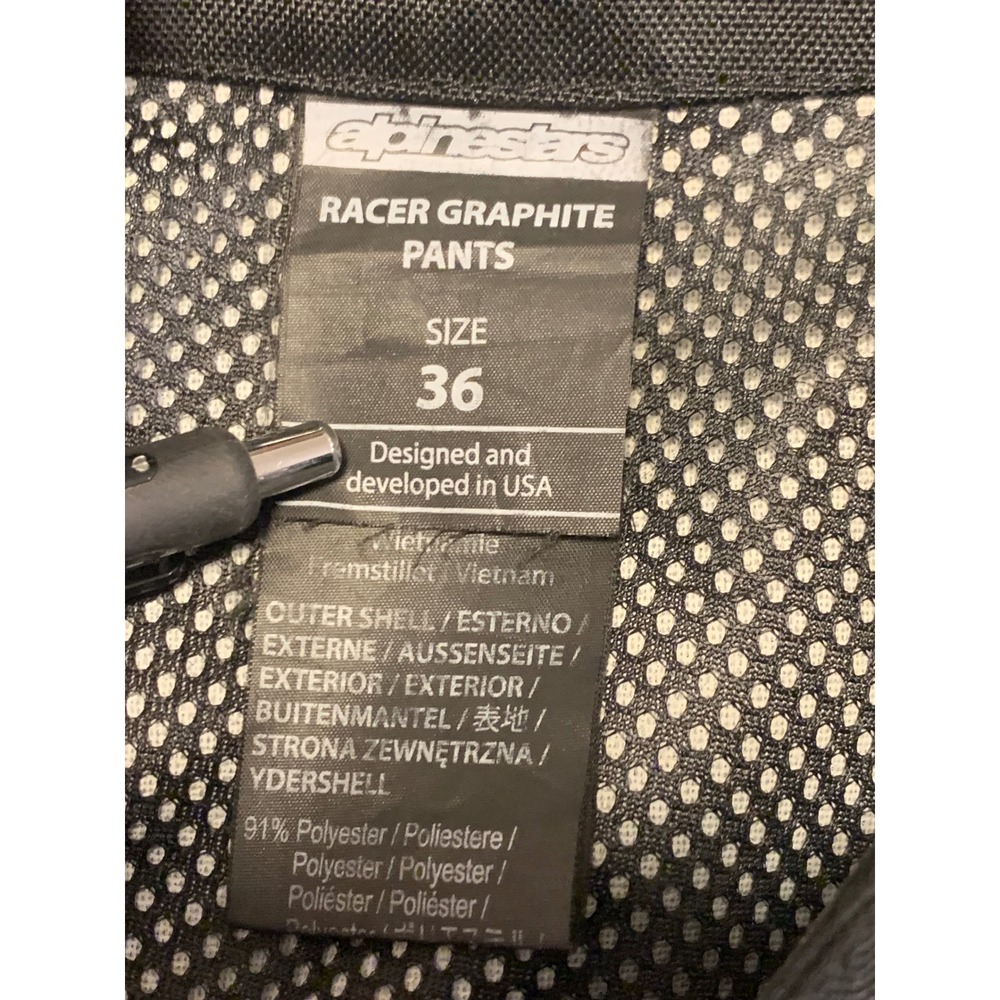 Alpinestars Racer Graphite Motocross Pants Black Silver Size 36 Riding Gear - Picture 4 of 5